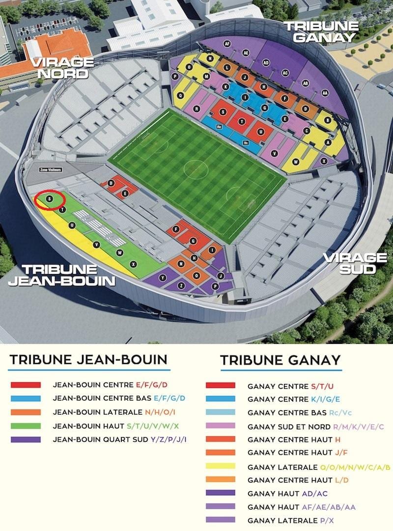 stade velodrome sedenie mapu