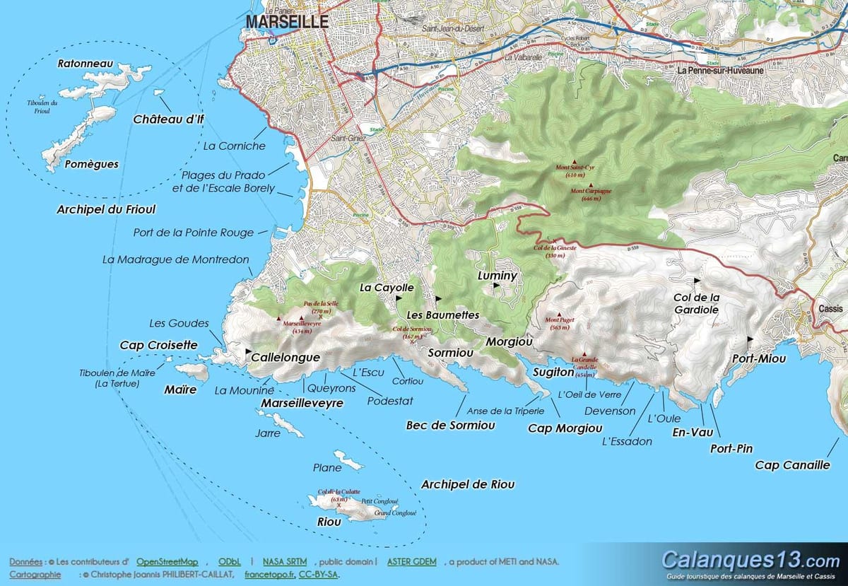 geografickú mapu Marseille