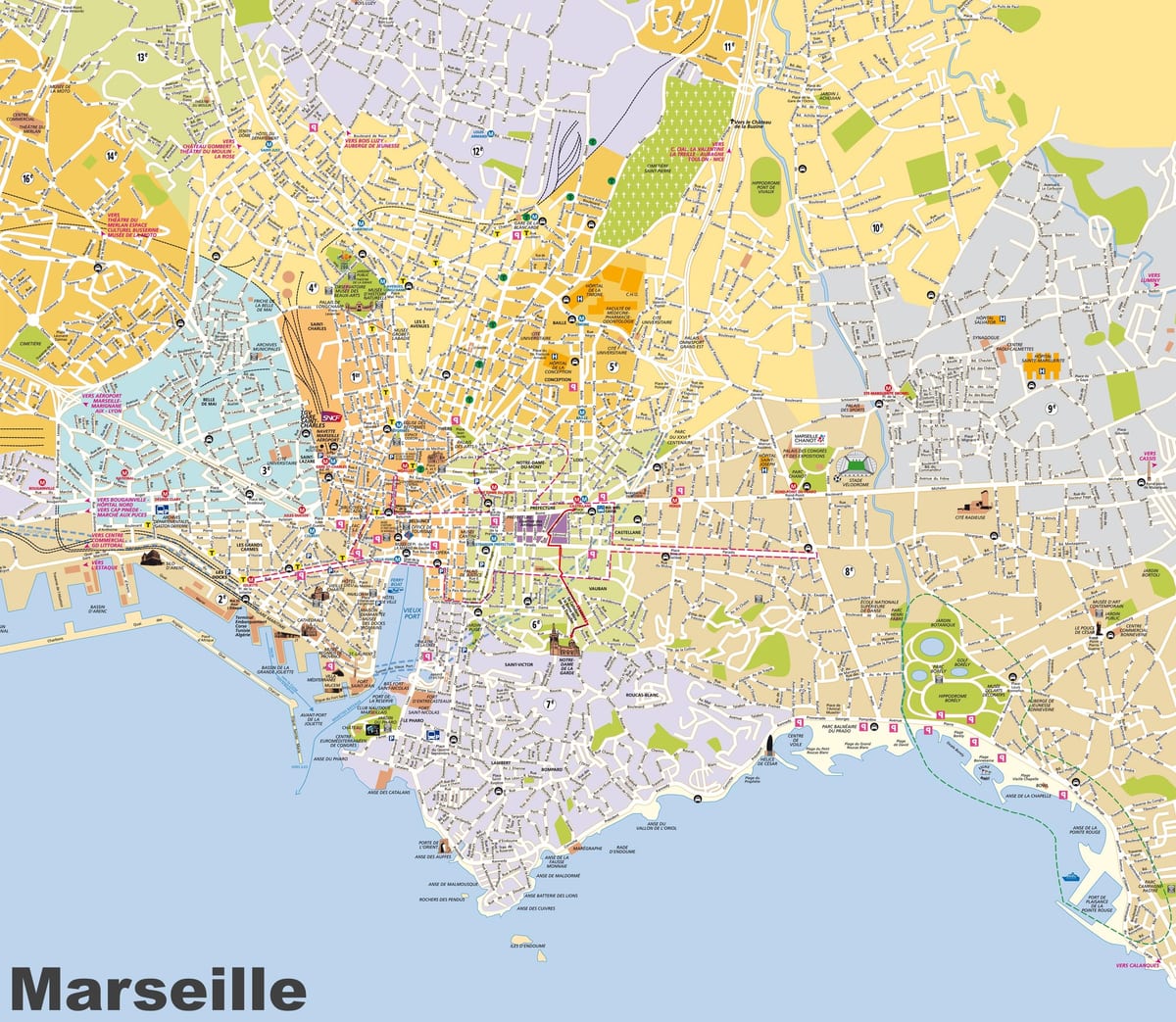 mapu Marseille okolí