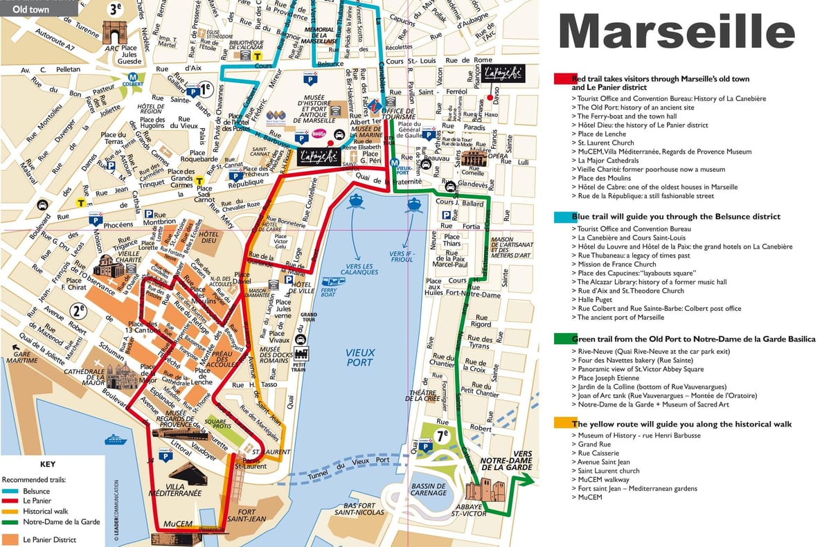 vytlačiť mapu Marseille turistické