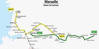 Mapu Marseille električky