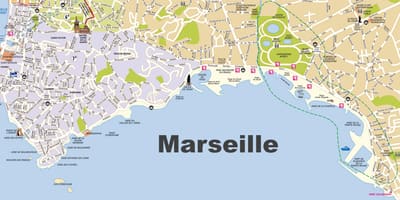 Marseille pláže mapu